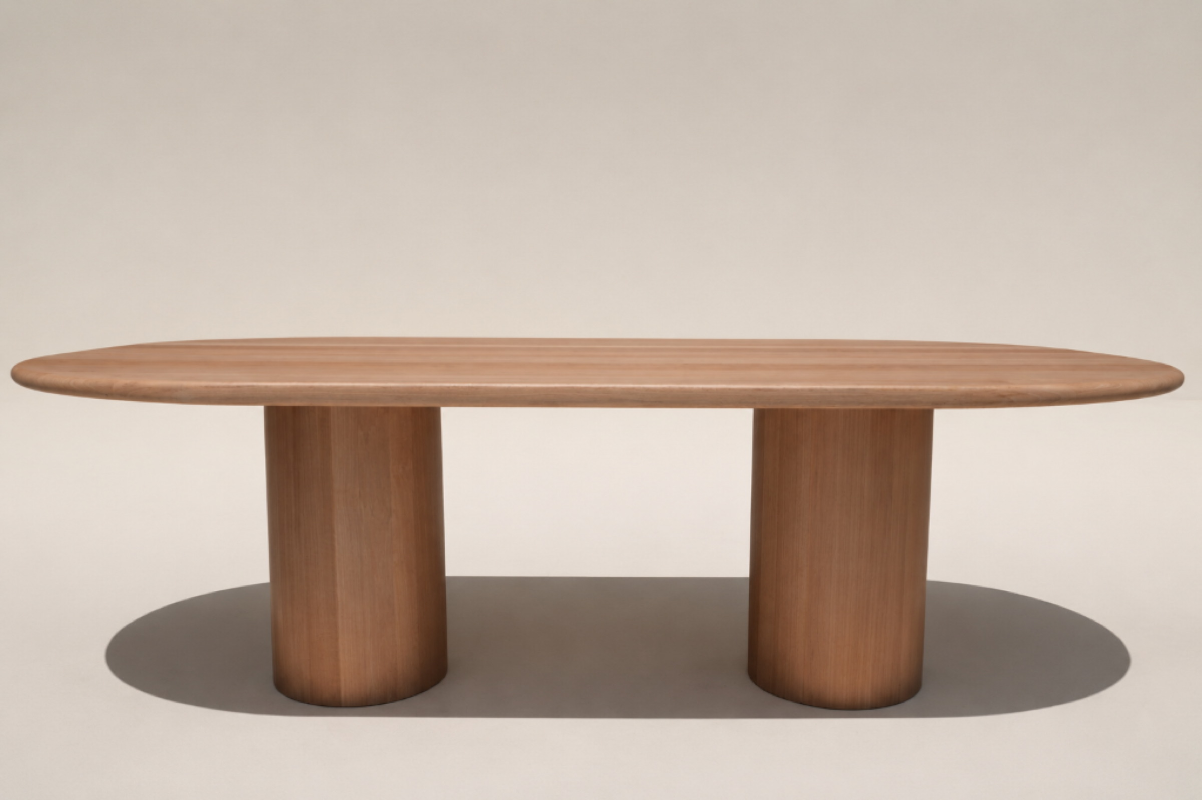 Paul Table dual monolithic cylindrical pedestal elevation